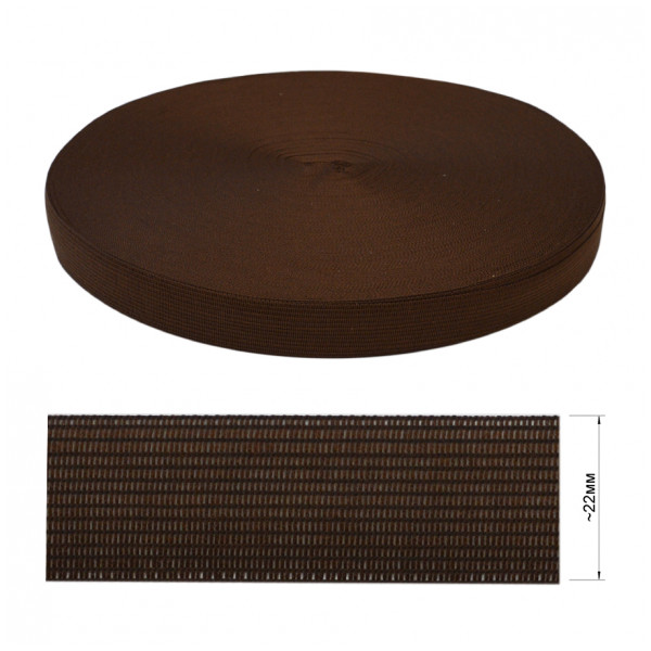 Тесьма окантовочная (плечевая) синтетическая 2.2см, цвет 22 коричневый